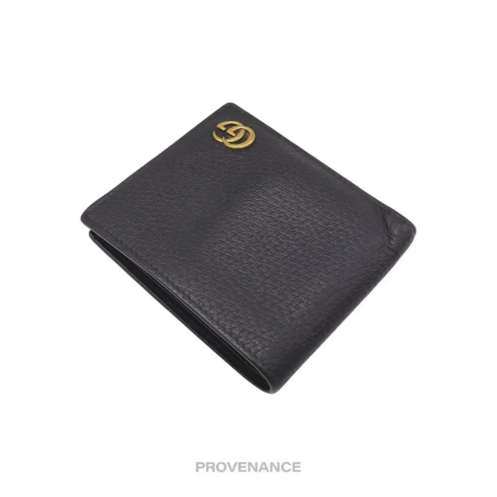 🔴 Gucci GG Marmont Bifold Wallet - Black Leather
